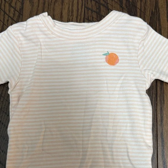 Carter's 12 Month Pajama Separates, Set of Two. Clementines and Stripes - Picture 3 of 11